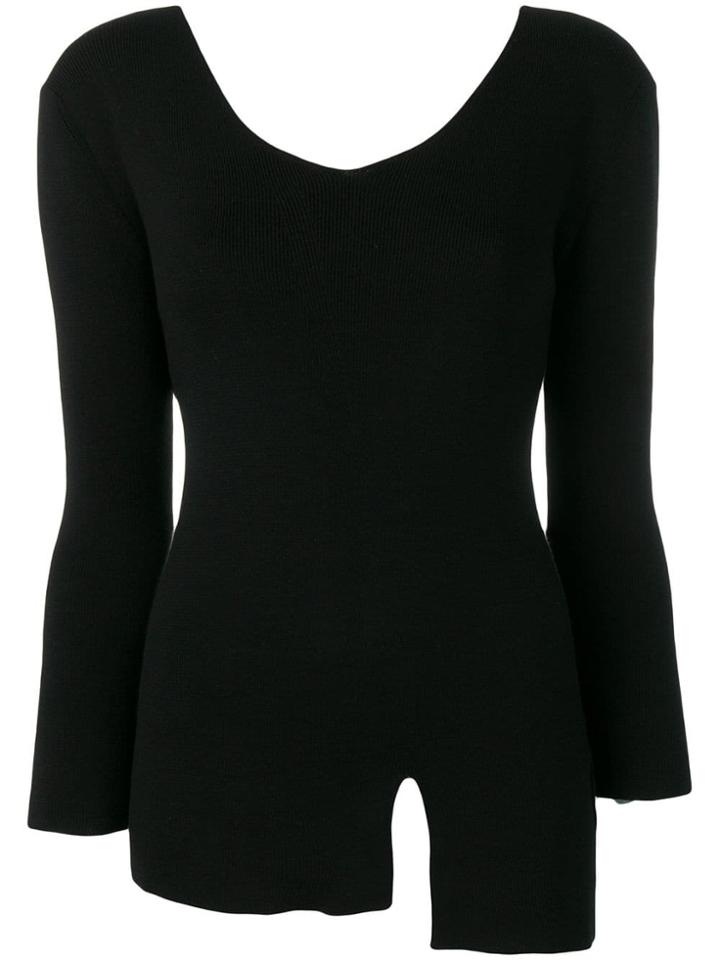 Stefano Mortari Front Slit Sweater - Black