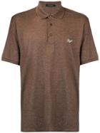Ermenegildo Zegna Logo Embroidered Polo Shirt - Brown