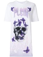 Philipp Plein Flame Logo Skull T-shirt - White