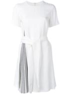 Pleated Detail Dress - Women - Viscose - 40, White, Viscose, Emporio Armani