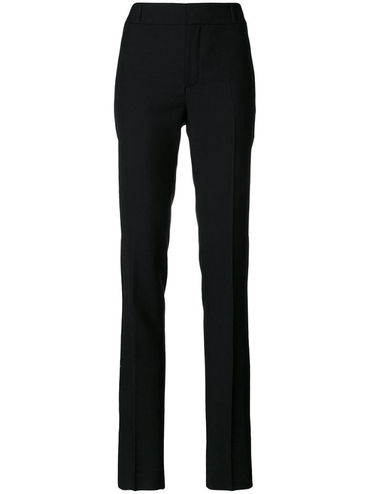 Saint Laurent High-waisted Tapered Trousers - Black