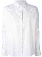 Burberry - Lace-trimmed Shirt - Women - Silk/cotton - 6, White, Silk/cotton