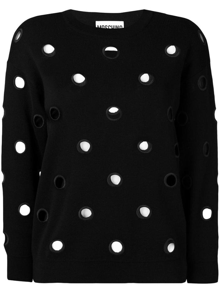 Moschino Eyelet Detail Sweater - Black