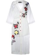 House Of Holland Sheer Shirt Dress, Women's, Size: 12, White, Silk/polyester/viscose
