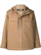 Jacquemus Contrast Stitching Hooded Jacket - Neutrals