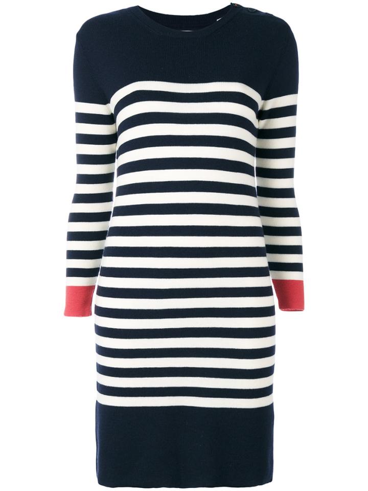 Chinti & Parker Knitted Breton Striped Dress - Blue