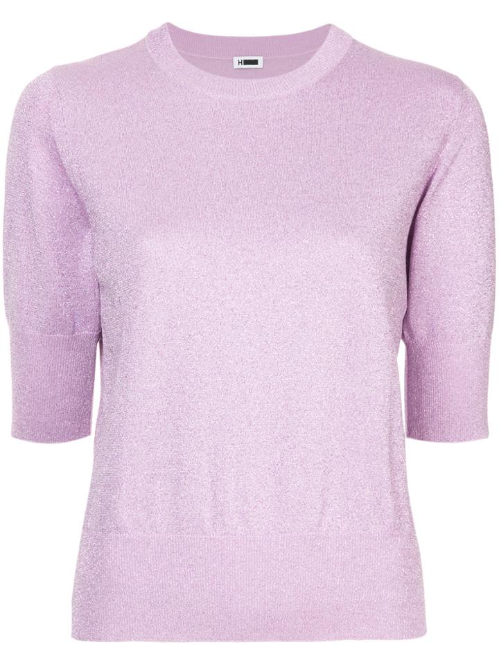 H Beauty & Youth Three-quarter Sleeves Knitted Blouse - Pink & Purple
