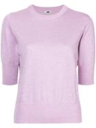 H Beauty & Youth Three-quarter Sleeves Knitted Blouse - Pink & Purple