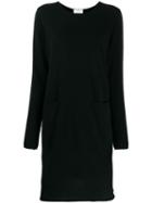 Allude Rolled Hem Knitted Dress - Black