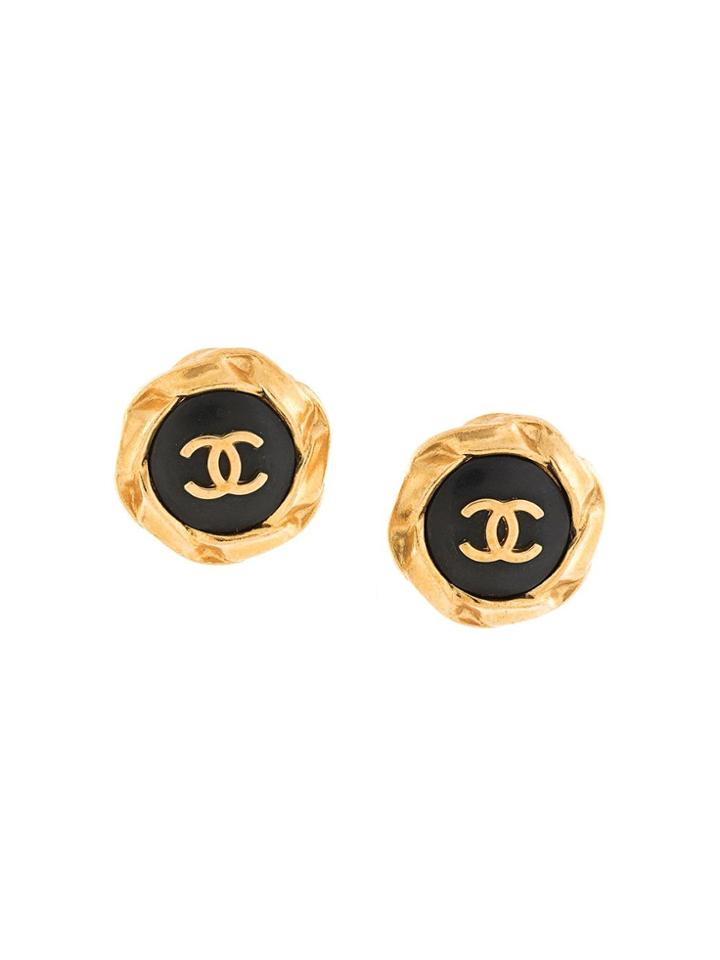 Chanel Pre-owned Cc Logo Twist Earrings - Gold