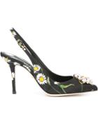 Dolce & Gabbana Daisy Print Brocade Pumps