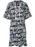 Love Moschino Logo Print Hooded Dress - Black