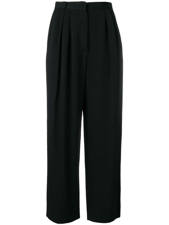 Emanuel Ungaro Pre-owned Cropped Flared Trousers - Black
