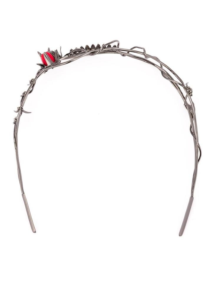 Eddie Borgo Climbing Rose Headpiece, Women's, Grey, Crystal/brass/bronze