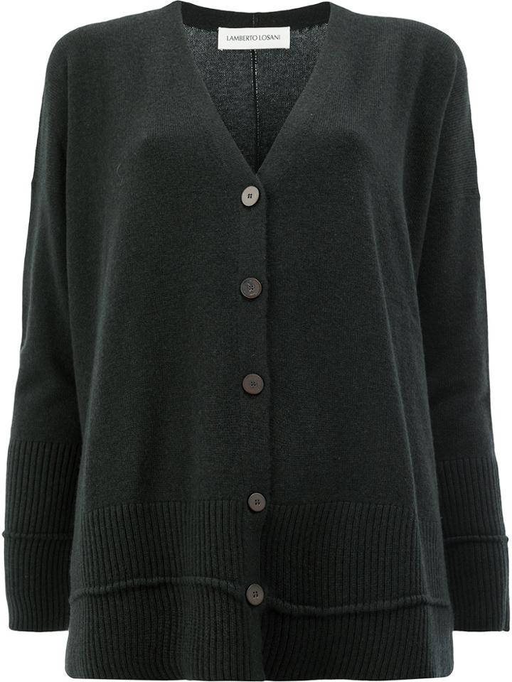 Lamberto Losani Relaxed Fit Cardigan - Black