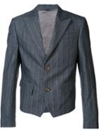 Vivienne Westwood Man Cropped Striped Jacket, Men's, Size: 48, Blue, Polyester/viscose/cotton