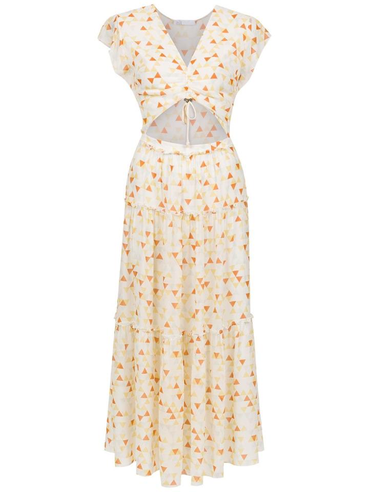 Nk Printed Silk Dress - Nude & Neutrals