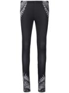 Marcelo Burlon County Of Milan Feathers Print Leggings - Black