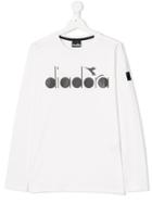 Diadora Junior Teen Logo Print T-shirt - White