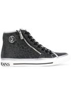 Armani Jeans Monogram Sneakers - Black