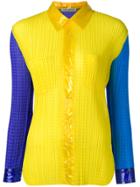 Issey Miyake Vintage Colour Block Pleated Shirt - Yellow & Orange