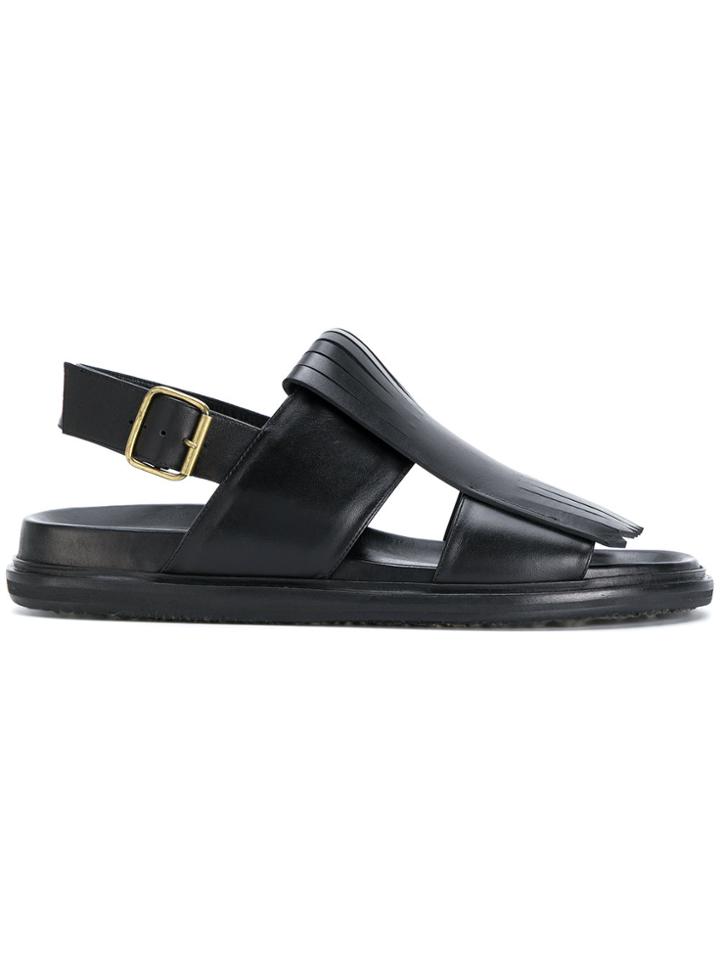 Marni Fringed Sandals - Black