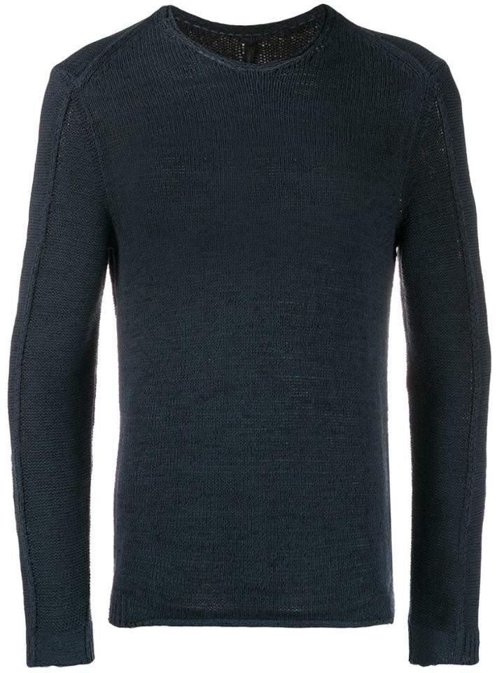 Transit Stitch Detail Fitted Sweater - Blue