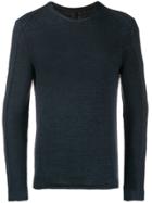 Transit Stitch Detail Fitted Sweater - Blue