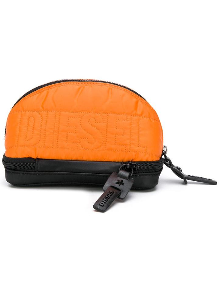 Diesel Logo Quilted Purse - Yellow & Orange