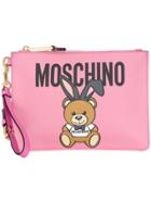 Moschino Playboy Toy Bear Clutch - Pink & Purple