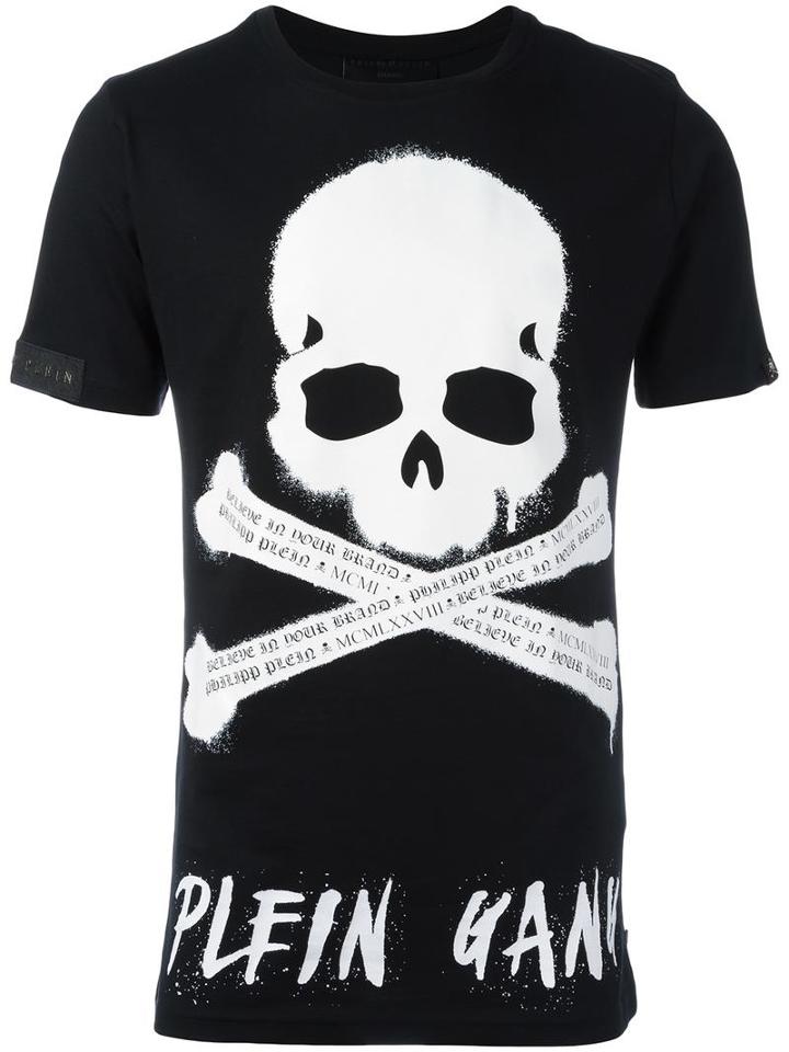 Philipp Plein 'he Is Back' T-shirt, Men's, Size: Large, Black, Cotton