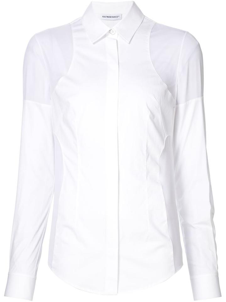 Kaufmanfranco Panelled Shoulder Shirt, Women's, Size: Medium, White, Cotton/spandex/elastane/silk