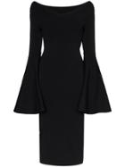 Solace London Ophira Knit Midi Dress - Black