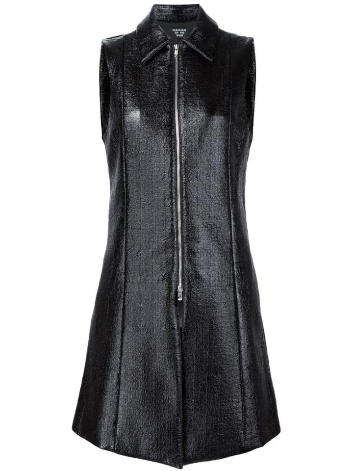 Creatures Of The Wind Long Zipped Waistcoat, Women's, Size: 4, Black, Cotton/viscose