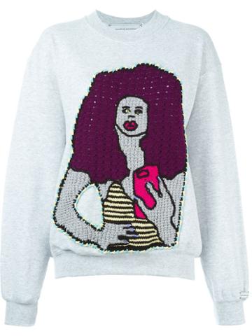 Michaela Buerger Crochet Patch Sweatshirt