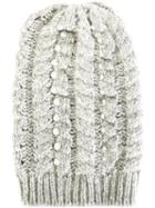 Ermanno Scervino Embellished Beanie, Women's, Nude/neutrals, Alpaca/glass/enamel