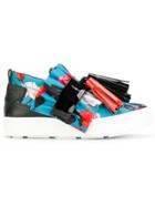 Msgm Floral Print Slip-ons With Tassel Embellishment - Multicolour