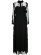 Alberta Ferretti Dress With Sheer And Lace Panels - Black
