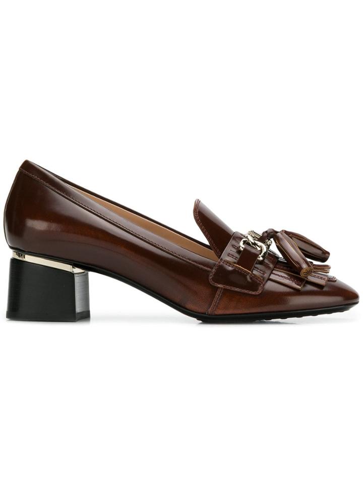 Tod's Block Heel Loafers - Brown