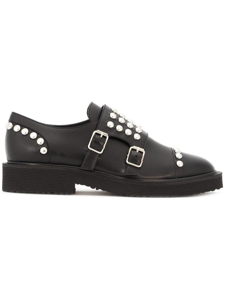 Giuseppe Zanotti Design Studded Monk Strap Shoes - Black