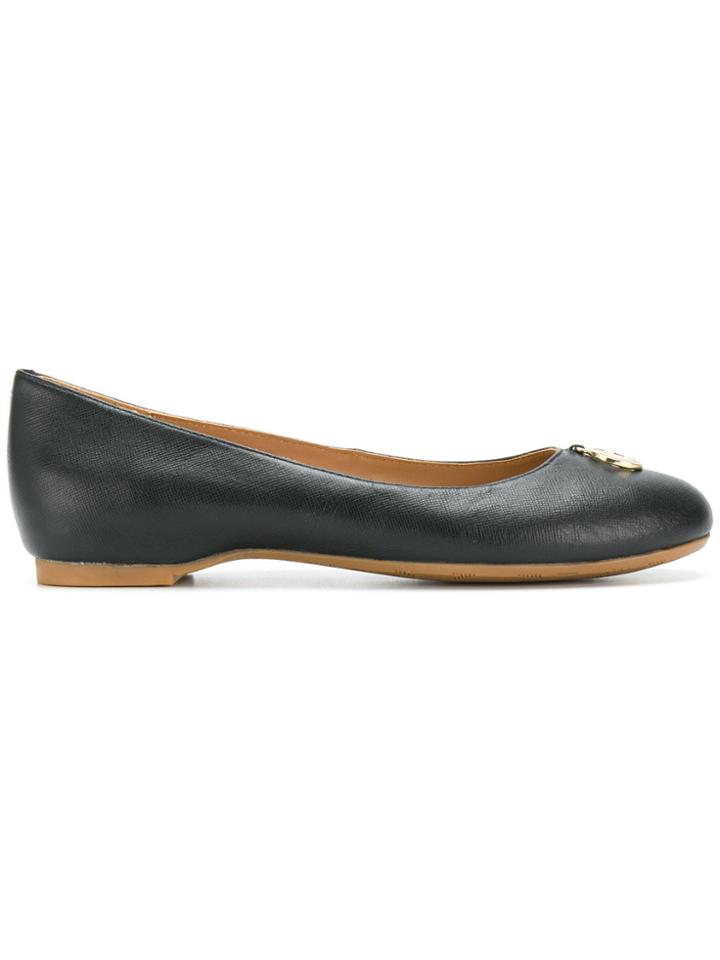 Armani Jeans Logo Plaque Ballerina Shoes - Black