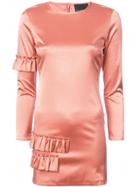 Cynthia Rowley Aeris Satin Ruffle Mini Dress - Pink