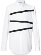 Neil Barrett Triple Stripe Shirt, Men's, Size: 42, White, Cotton
