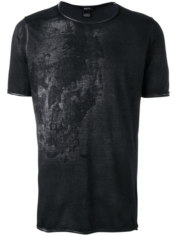 Avant Toi Skull Print T-shirt - Black