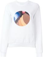 Courrèges Graphic Print Sweatshirt, Women's, Size: 2, White, Cotton
