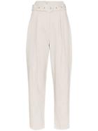 Low Classic High Waist Wide Leg Trousers - Grey