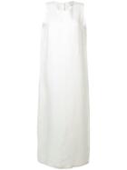 Sartorial Monk Long Side-slit Dress - White