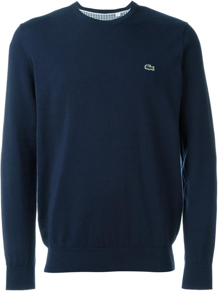 Lacoste Crew Neck Knit Jumper, Men's, Size: S, Blue, Cotton