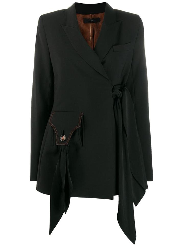 Ellery Tie-waist Blazer - Black