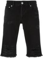 Versus Shredded Trim Shorts, Men's, Size: 30, Black, Polyester/cotton